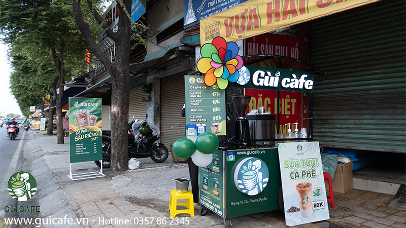 Xe bán cà phê 1m2